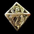 TDSO Metal Hollow Flying Dragon Gold D8 Dice