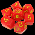 Role 4 Initiative Opaque Red & Yellow 7 Dice Polyset with Arch D4