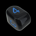 Role 4 Initiative Opaque Black & Light Blue Arch D4 Dice