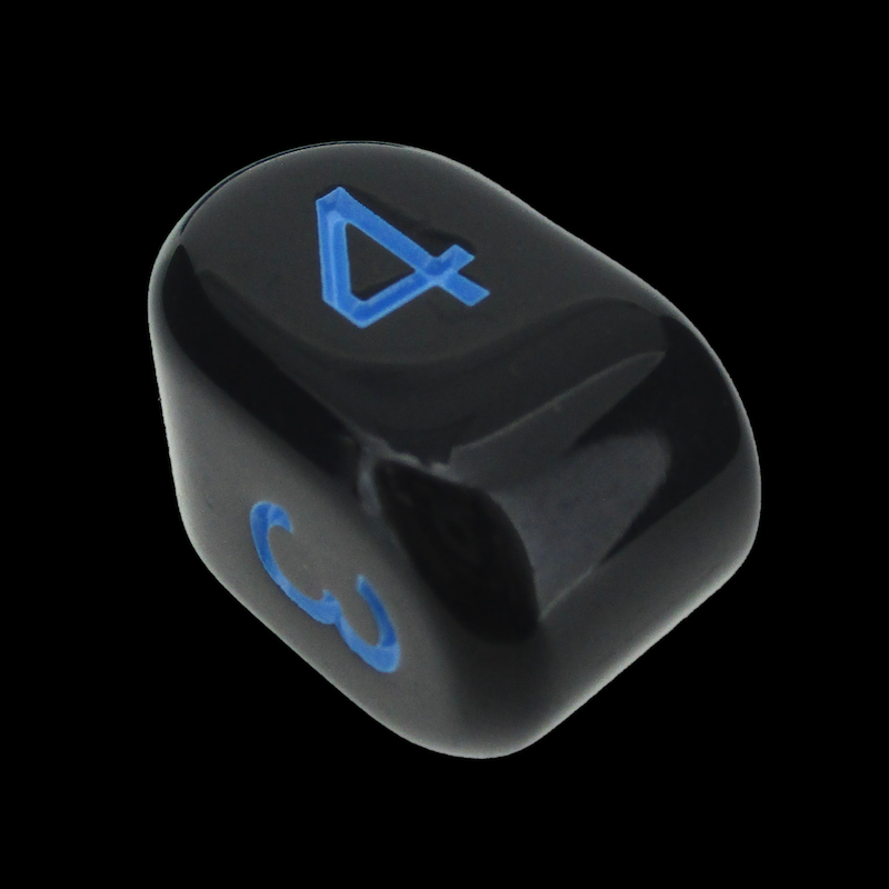 Role 4 Initiative Opaque Black & Light Blue Arch D4 Dice