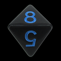 Role 4 Initiative Opaque Black & Light Blue D8 Dice