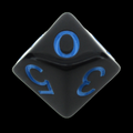 Role 4 Initiative Opaque Black & Light Blue D10 Dice