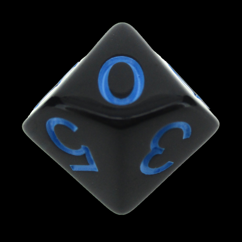 Role 4 Initiative Opaque Black & Light Blue D10 Dice