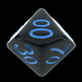 Role 4 Initiative Opaque Black & Light Blue Percentile Dice