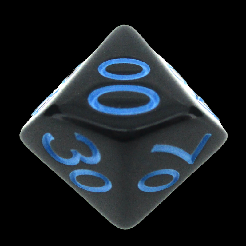 Role 4 Initiative Opaque Black & Light Blue Percentile Dice