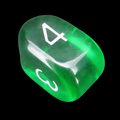 Role 4 Initiative Translucent Dark Green & White Arch D4 Dice