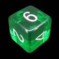 Role 4 Initiative Translucent Dark Green & White D6 Dice