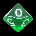 Role 4 Initiative Translucent Dark Green & White D10 Dice