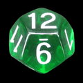 Role 4 Initiative Translucent Dark Green & White D12 Dice