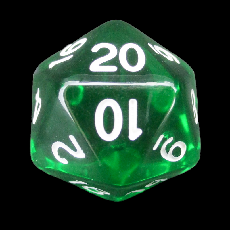 Role 4 Initiative Translucent Dark Green & White D20 Dice