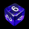 Role 4 Initiative Translucent Dark Blue & White D6 Dice