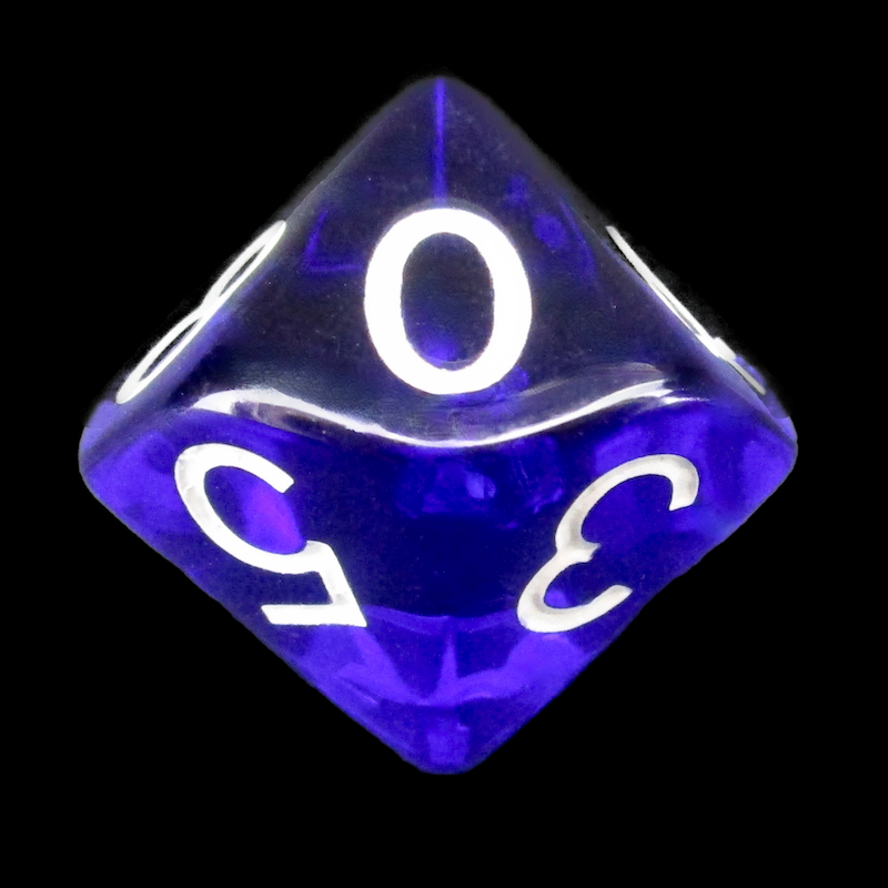 Role 4 Initiative Translucent Dark Blue & White D10 Dice