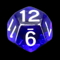 Role 4 Initiative Translucent Dark Blue & White D12 Dice