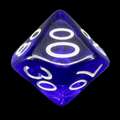 Role 4 Initiative Translucent Dark Blue & White Percentile Dice