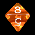 Role 4 Initiative Translucent Orange & White D8 Dice
