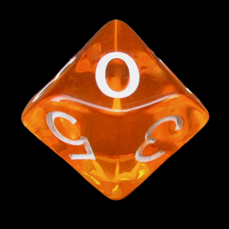 Role 4 Initiative Translucent Orange & White D10 Dice