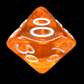 Role 4 Initiative Translucent Orange & White Percentile Dice