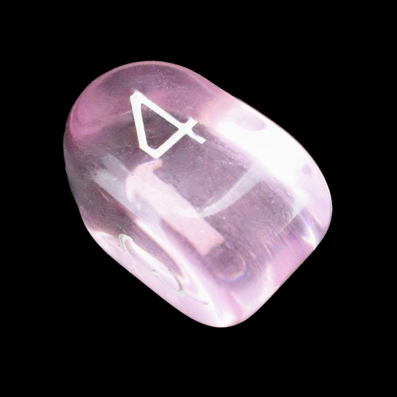 Role 4 Initiative Translucent Pink & White Arch D4 Dice