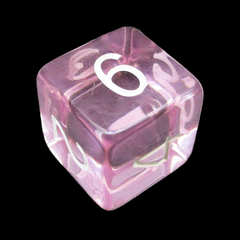Role 4 Initiative Translucent Pink & White D6 Dice