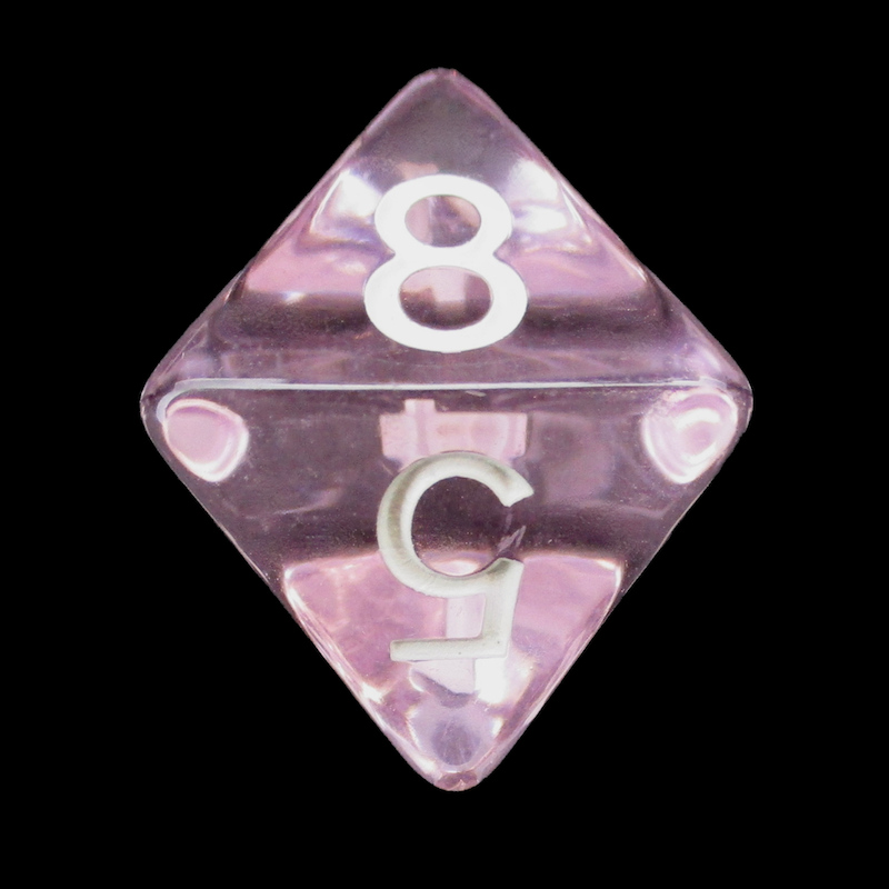 Role 4 Initiative Translucent Pink & White D8 Dice
