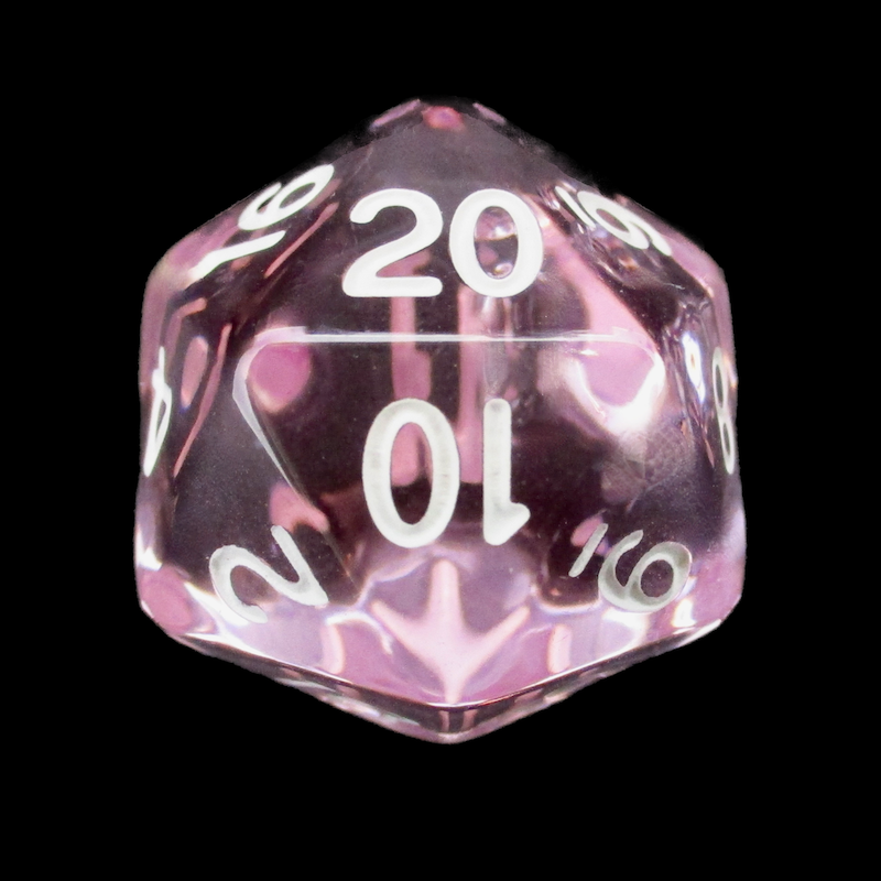 Role 4 Initiative Translucent Pink & White D20 Dice