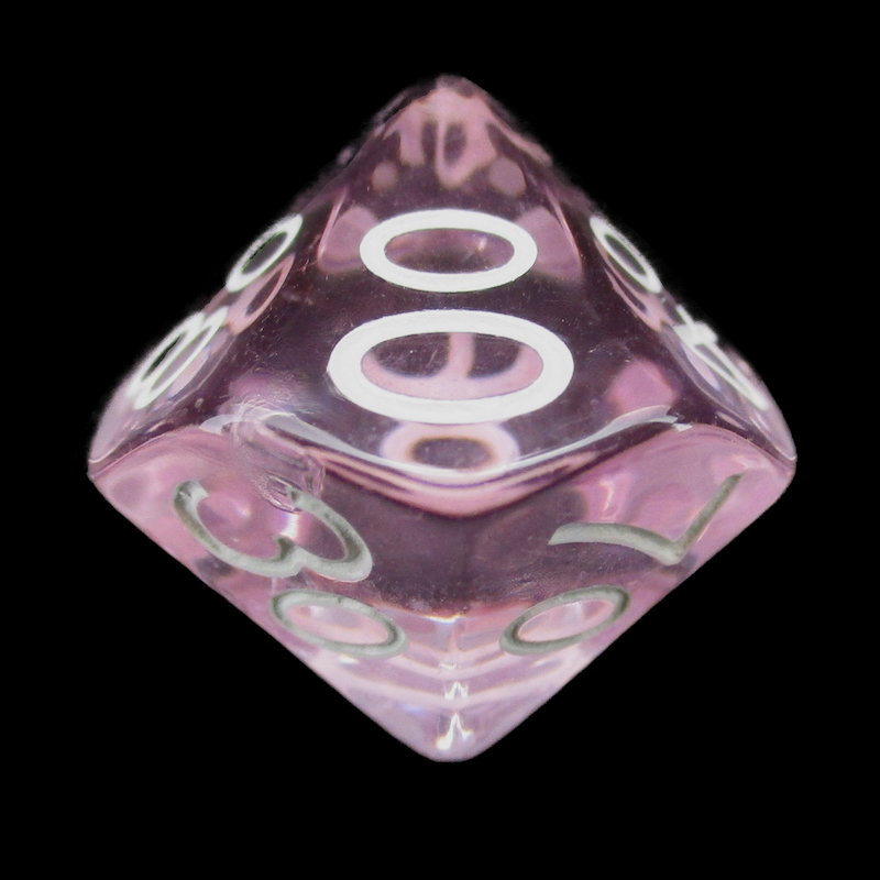 Role 4 Initiative Translucent Pink & White Percentile Dice
