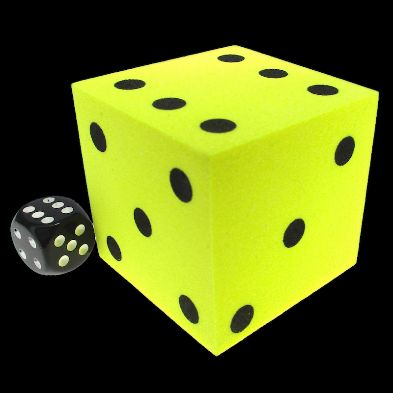 Koplow Square Cornered Foam BIG Yellow Jumbo 50mm D6 Dice