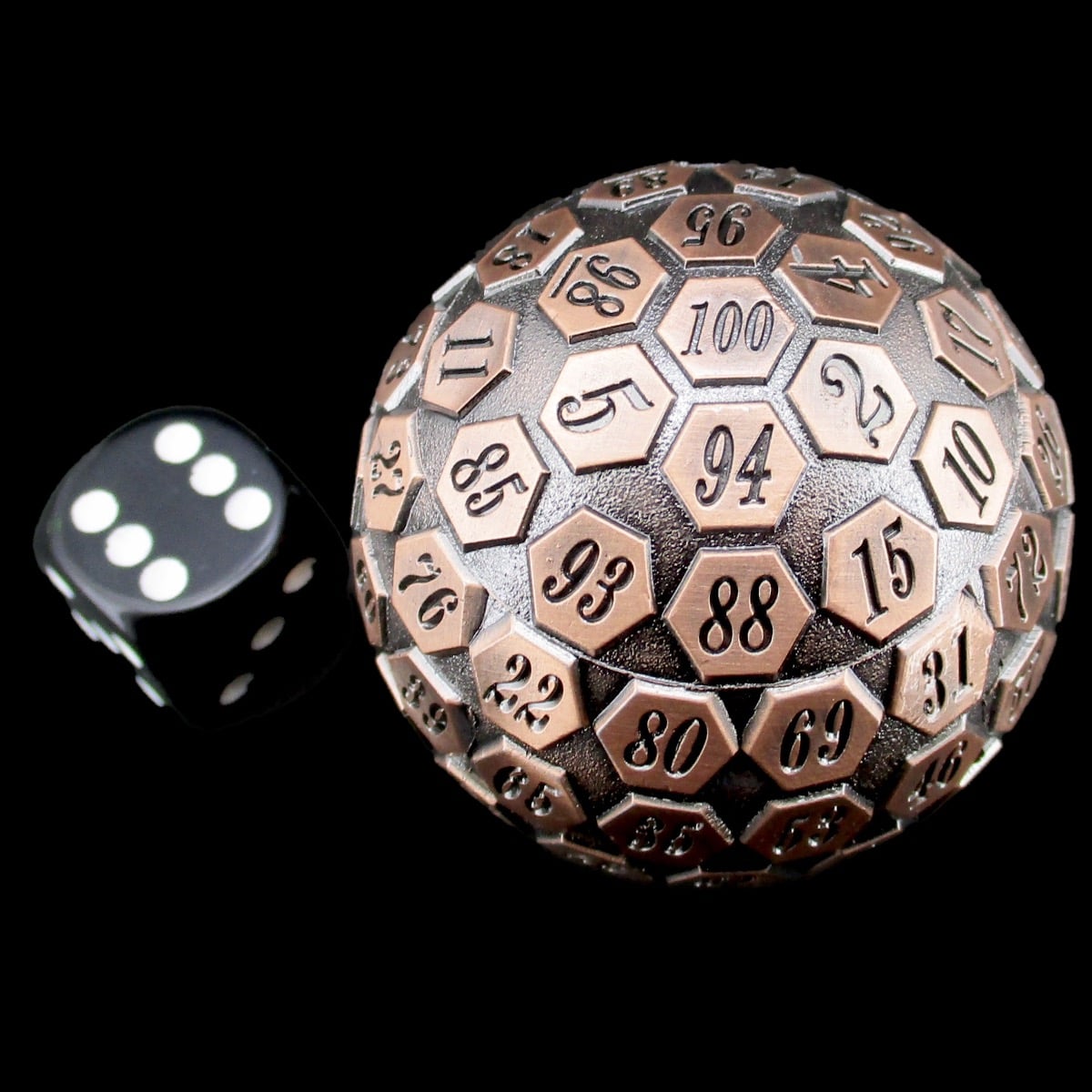 TDSO Metal Meteor Antique Copper HUGE 45mm D100 Dice
