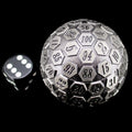 TDSO Metal Meteor Antique Silver HUGE 45mm D100 Dice