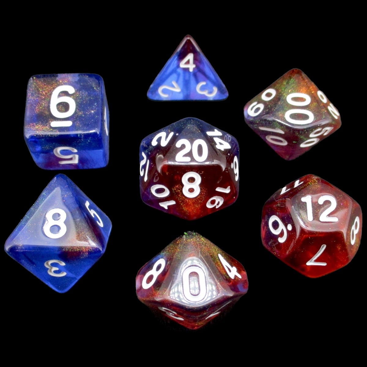 TDSO Transparent Moonstone Valor 7 Dice Polyset