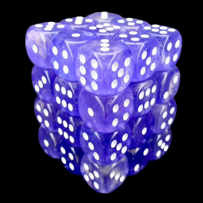 Chessex Borealis NG Purple 36 x D6 Dice Set - Discontinued