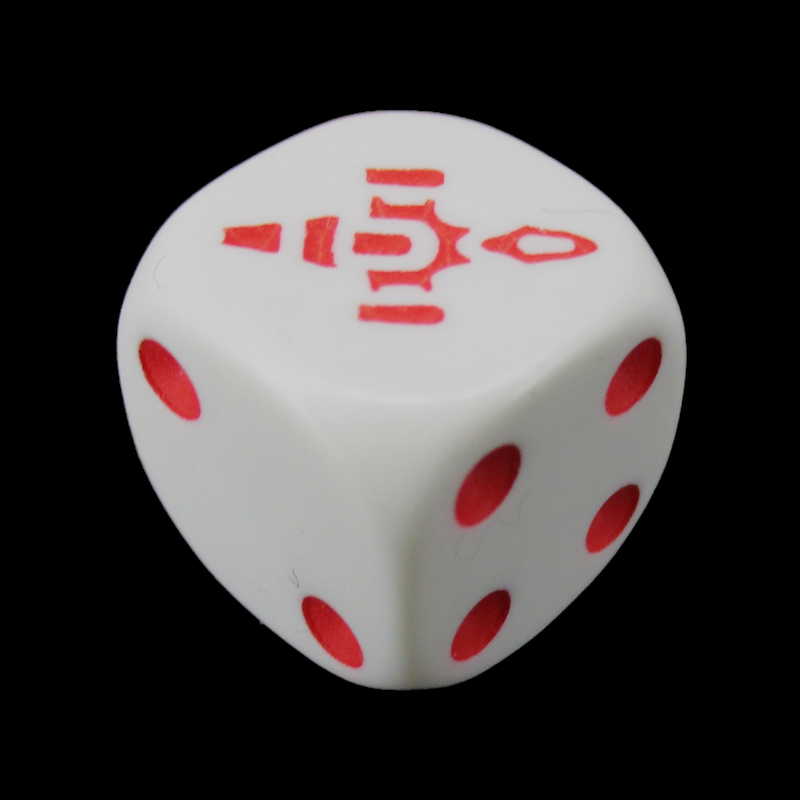 CLEARANCE Opaque White & Rose Firefly D6 Spot Dice OOP