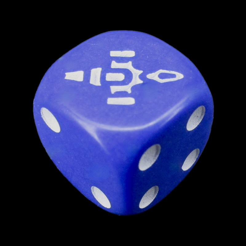 CLEARANCE Opaque Blue with White Firefly D6 Spot Dice OOP
