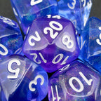 TDSO Transparent Moonstone Orchid 7 Dice Polyset