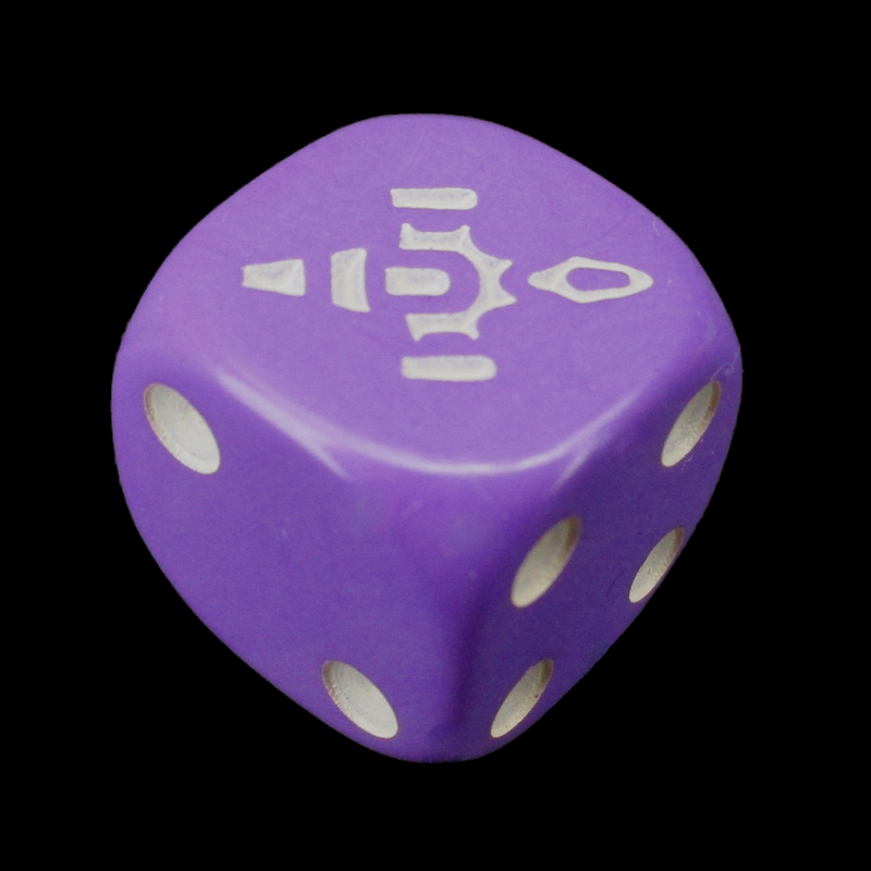 CLEARANCE Opaque Purple & White Firefly D6 Spot Dice OOP