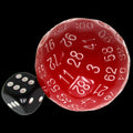 TDSO Cannonball Opaque Red & White HUGE 45mm D100 Dice