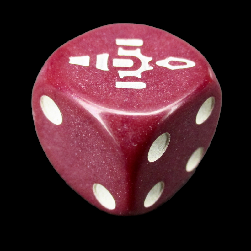 CLEARANCE Opaque Maroon with White Firefly D6 Spot Dice OOP