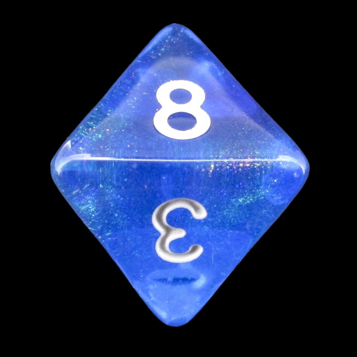 TDSO Transparent Moonstone Orchid D8 Dice