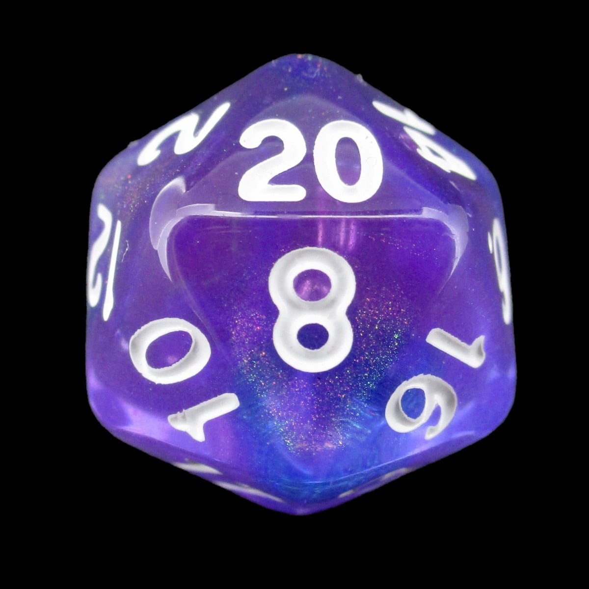 TDSO Transparent Moonstone Orchid D20 Dice