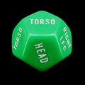 HALF PRICE CLEARANCE D&G Opaque Green Hit Location D12 Dice OOP