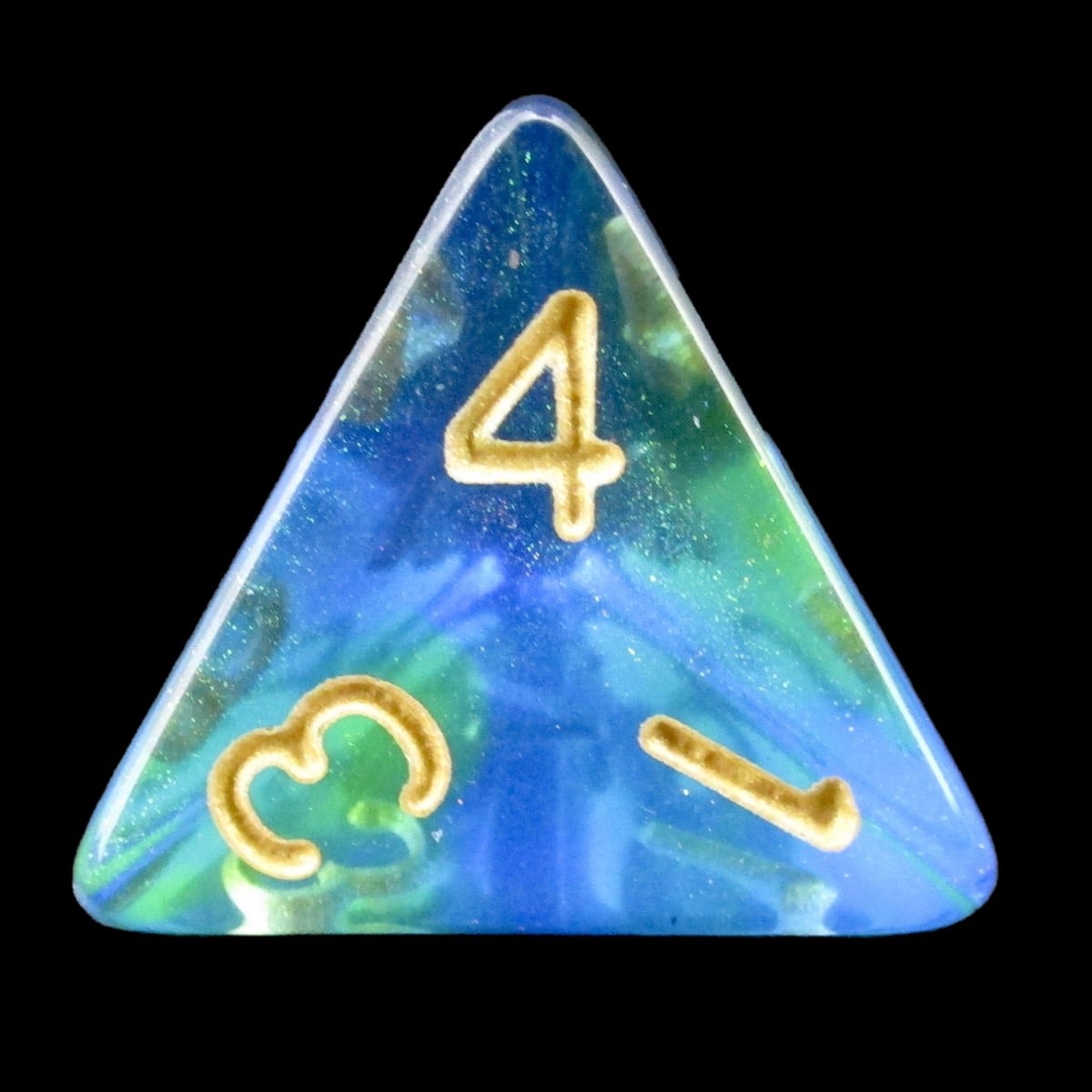 TDSO Transparent Moonstone Azure D4 Dice