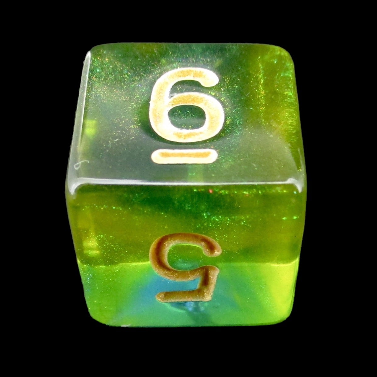 TDSO Transparent Moonstone Azure D6 Dice