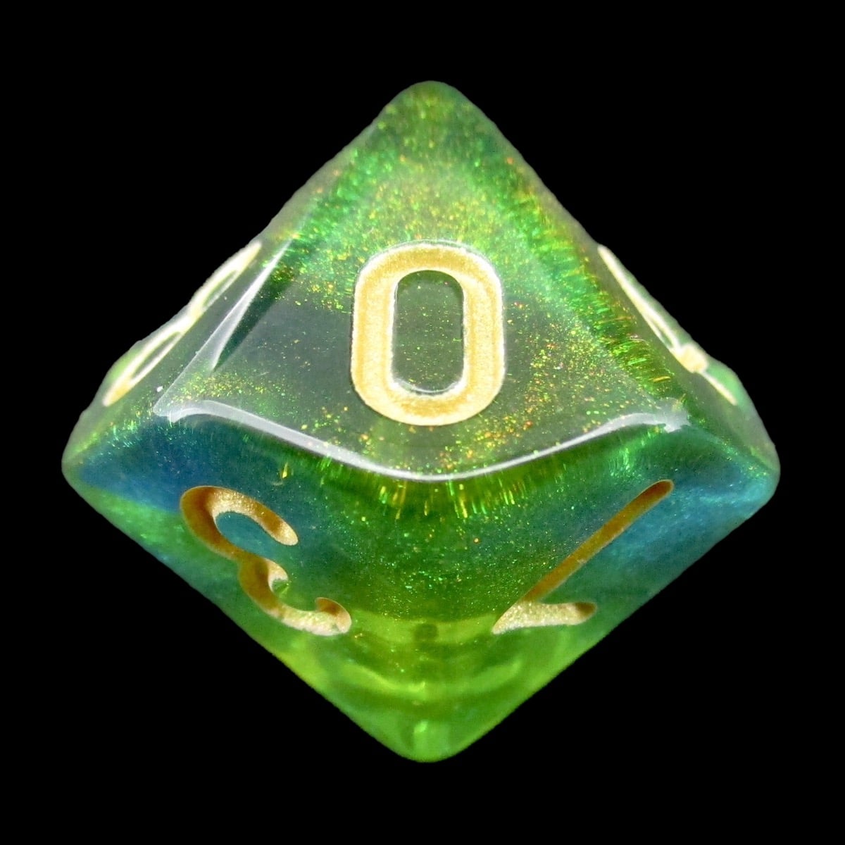 TDSO Transparent Moonstone Azure D10 Dice