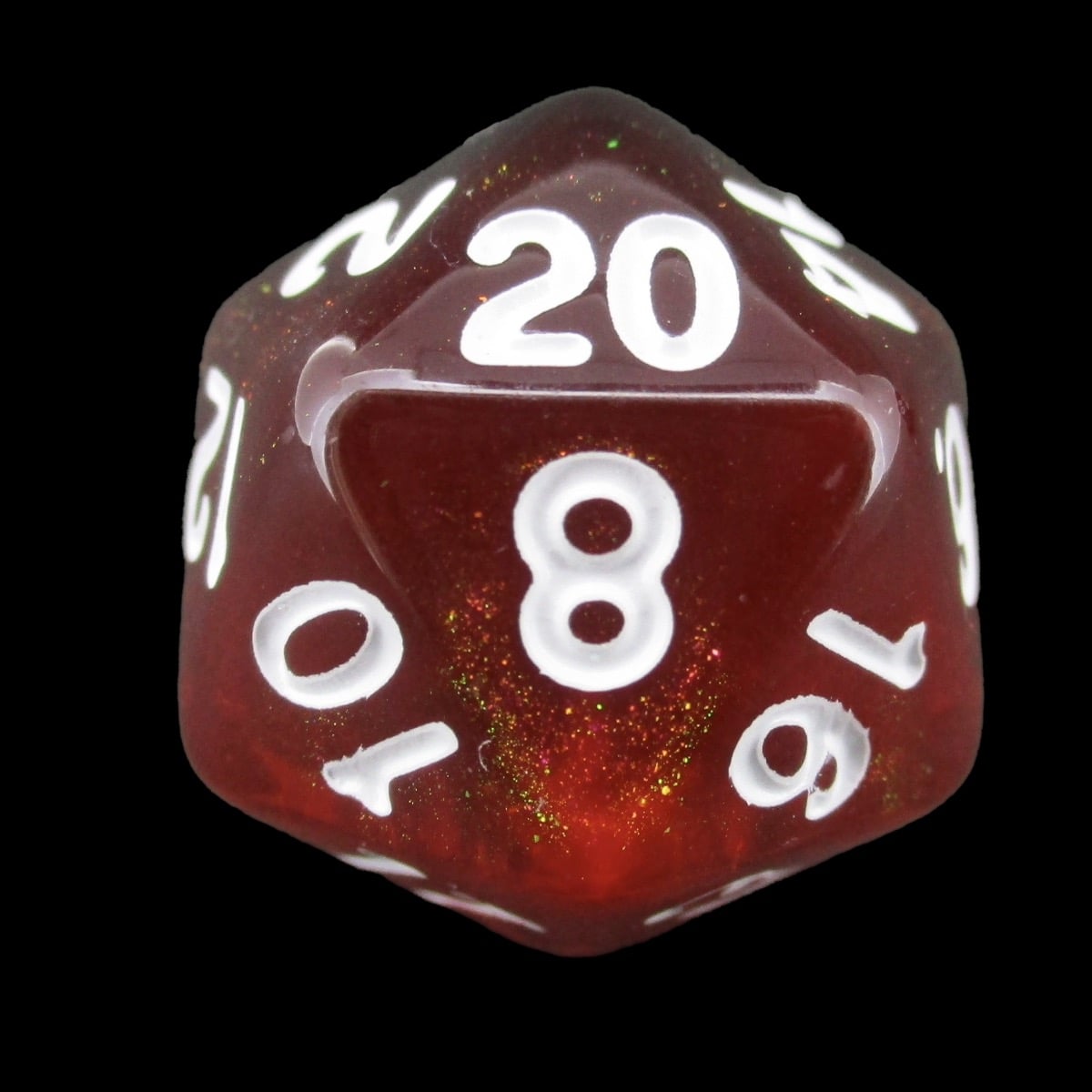 TDSO Transparent Moonstone Maroon D20 Dice