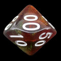 TDSO Transparent Moonstone Maroon Percentile Dice