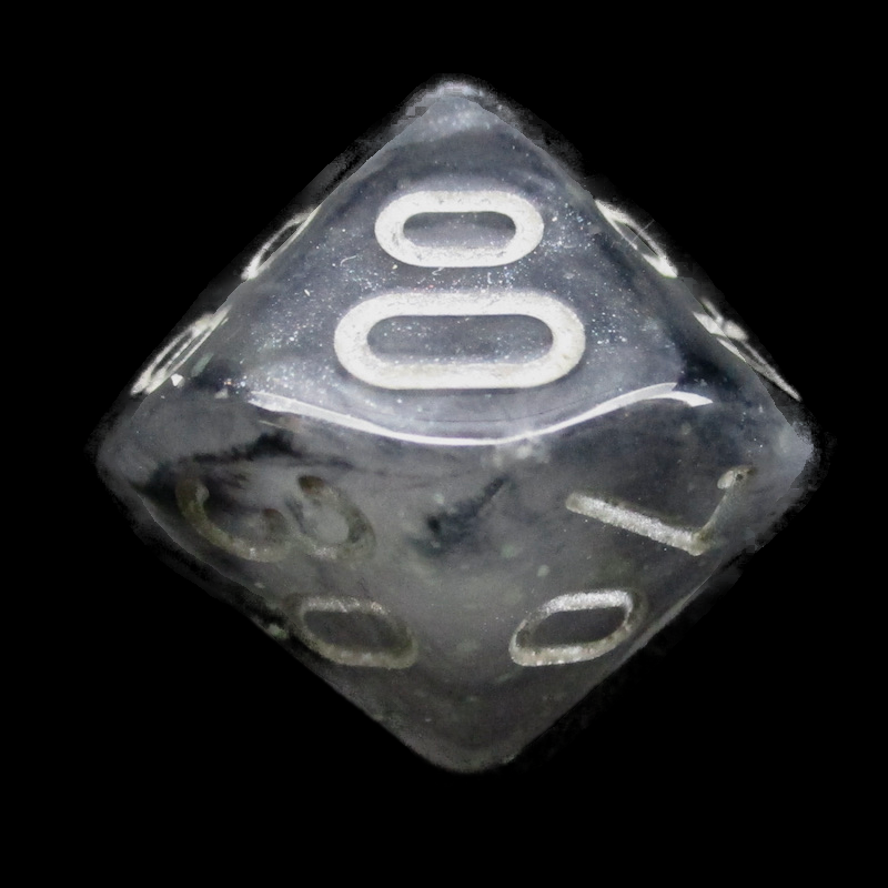 Chessex Borealis Light Smoke & Silver Luminary Percentile Dice