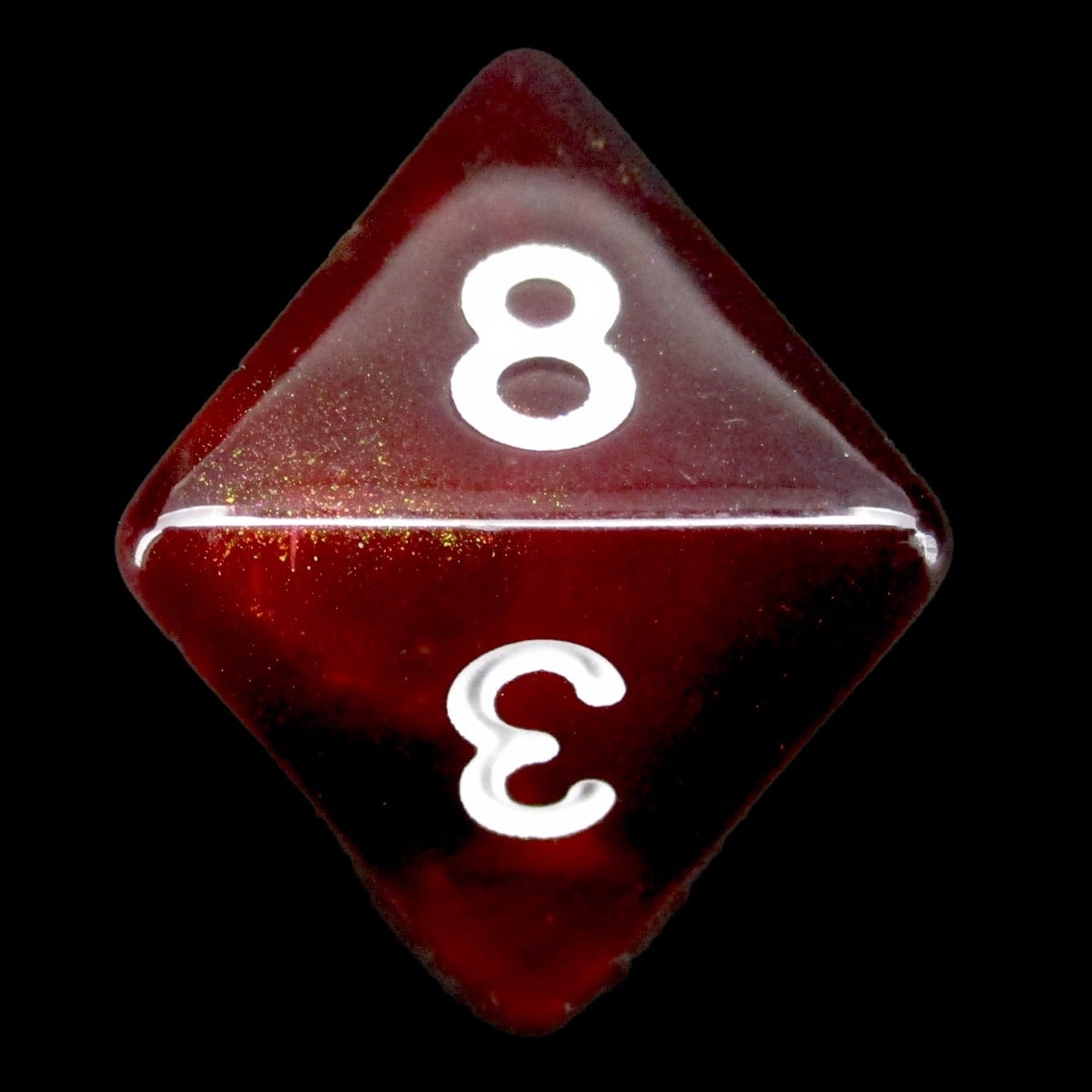 TDSO Transparent Moonstone Maroon D8 Dice