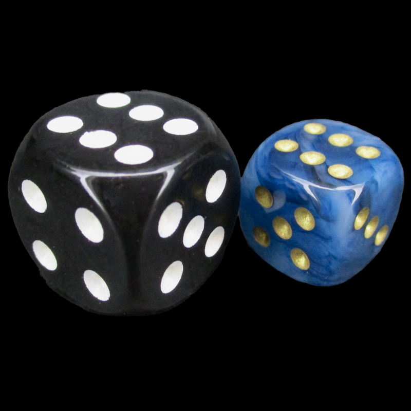 Chessex Phantom Teal & Gold 12mm D6 Spot Dice
