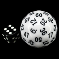 The Dice Lab Opaque White & Black 38mm Deltoidal D60 Dice