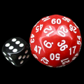The Dice Lab Opaque Red & White 38mm Deltoidal D60 Dice